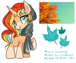 Size: 800x660 | Tagged: dead source, safe, artist:suzuii, oc, oc only, pony, unicorn, adoptable, clothes, hoodie, reference sheet, solo