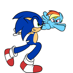 Size: 800x800 | Tagged: safe, artist:sailormod, rainbow dash, g4, crossover, male, simple background, sonic the hedgehog, sonic the hedgehog (series), white background
