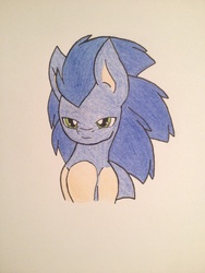 Size: 2448x3264 | Tagged: safe, artist:shadayloronic, pony, high res, male, ponified, solo, sonic the hedgehog, sonic the hedgehog (series), traditional art