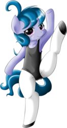 Size: 650x1230 | Tagged: safe, artist:taekwon-magic, oc, oc only, oc:sweet steps, pony, active stretch, armpits, bipedal, flexible, leotard, solo, tights