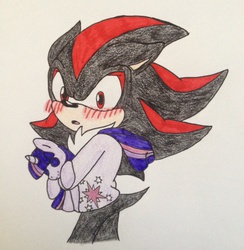 Size: 1996x2046 | Tagged: safe, artist:shadayloronic, twilight sparkle, g4, crossover, doll, male, plushie, shadow the hedgehog, sonic the hedgehog, sonic the hedgehog (series), traditional art