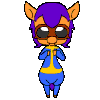 Size: 100x100 | Tagged: safe, artist:caitsith511, oc, oc only, oc:bit goggles, animated, clothes, fallout, goggles, jumpsuit, swaying hips