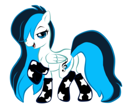 Size: 3000x2526 | Tagged: safe, artist:xnightmelody, oc, oc only, oc:melody breeze, pegasus, pony, clothes, female, mare, pegasus oc, socks, solo