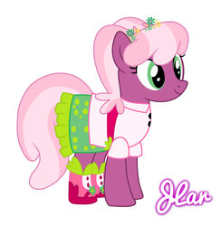 Size: 1612x1652 | Tagged: safe, artist:sweet-swag-pony, cheerilee, pony, equestria girls, g4, life is a runway, my little pony equestria girls: rainbow rocks, alternate hairstyle, blouse, clothes, cute, equestria girls outfit, female, flower, shoes, skirt, solo