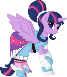 Size: 1326x1504 | Tagged: safe, artist:violentdreamsofmine, twilight sparkle, alicorn, pony, equestria girls, friendship through the ages, g4, my little pony equestria girls: rainbow rocks, alternate hairstyle, clothes, dress, female, mare, simple background, smiling, solo, transparent background, twilight sparkle (alicorn)