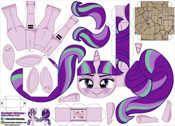 Size: 3177x2302 | Tagged: safe, artist:eljoeydesigns, starlight glimmer, g4, season 5, the cutie map, antagonist, belly button, blushing, female, high res, papercraft, solo