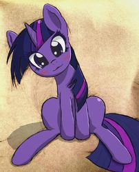 Size: 828x1024 | Tagged: safe, artist:tes_act, twilight sparkle, pony, unicorn, g4, cute, female, looking at you, mare, solo, unicorn twilight