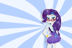 Size: 1080x720 | Tagged: safe, artist:pandamoniyum, rarity, equestria girls, g4, life is a runway, my little pony equestria girls: rainbow rocks, female, glasses, rarity's glasses, solo