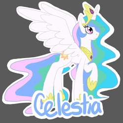 Size: 960x960 | Tagged: safe, artist:velocityraptor, princess celestia, g4, female, looking up, solo, spread wings