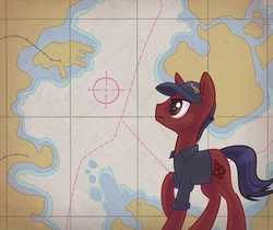 Size: 975x820 | Tagged: safe, artist:meekcheep, oc, oc only, oc:azimuth, earth pony, pony, chart, coast guard, map, military, military uniform, nautical chart, navigation, sextant