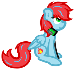 Size: 979x909 | Tagged: safe, artist:furrgroup, oc, oc only, oc:fireheart, pegasus, pony, headphones, simple background, solo, white background