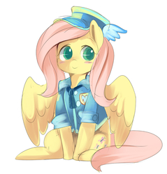 Size: 668x698 | Tagged: safe, artist:ende26, fluttershy, g4, clothes, female, solo, uniform