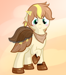 Size: 1280x1439 | Tagged: safe, artist:furrgroup, oc, oc only, oc:norma, pony, blushing, clothes, dress, hairclip, neckerchief, solo