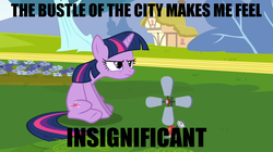 Size: 1054x591 | Tagged: safe, edit, edited screencap, screencap, twilight sparkle, pony, unicorn, g4, anemometer, baldur's gate, female, grumpy twilight, image macro, mare, meme, sitting, solo, unicorn twilight, xan