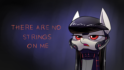 Size: 1920x1080 | Tagged: safe, artist:underpable, octavia melody, derpin daily, g4, armor, avengers: age of ultron, female, marvel, parody, pinocchio, solo, the avengers, ultron, wallpaper