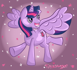 Size: 757x684 | Tagged: safe, artist:tittysmuggler, twilight sparkle, alicorn, pony, g4, abstract background, smiling, twilight sparkle (alicorn)