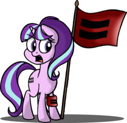 Size: 1541x1490 | Tagged: safe, artist:strangiesleepy, starlight glimmer, g4, the cutie map, equal cutie mark, female, flag, nazi armband, simple background, solo, starlight himmler, transparent background