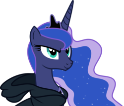 Size: 3785x3250 | Tagged: safe, artist:wingsofnightfall, princess luna, pony, g4, luna eclipsed, .svg available, cape, clothes, female, high res, simple background, solo, transparent background, vector