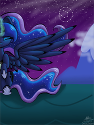 Size: 1536x2048 | Tagged: safe, artist:duskanddashie, princess luna, g4, female, night, solo