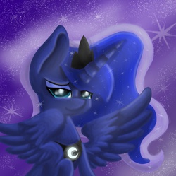 Size: 1289x1286 | Tagged: safe, artist:duskanddashie, princess luna, g4, female, flying, solo