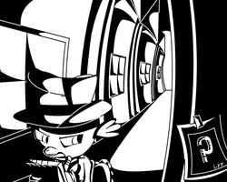 Size: 1000x800 | Tagged: safe, artist:lolrev, spike, g4, clothes, hat, male, monochrome, solo