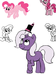 Size: 334x445 | Tagged: safe, artist:hattsy, pinkie pie, oc, oc:disastral, g4, flockmod, hat, looking at you, top hat