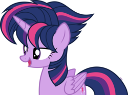 Size: 3000x2228 | Tagged: safe, artist:xebck, twilight sparkle, alicorn, pony, castle sweet castle, g4, alternate hairstyle, female, high res, mare, punklight sparkle, simple background, solo, transparent background, twilight sparkle (alicorn), vector