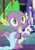 Size: 385x543 | Tagged: safe, screencap, rarity, spike, dragon, castle sweet castle, g4, baby, baby dragon, blanket, crush plush, cute, door, green eyes, male, plushie, rarity plushie, solo, spikabetes, twilight's castle