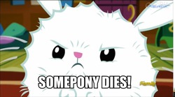 Size: 960x535 | Tagged: safe, screencap, angel bunny, castle sweet castle, g4, cinemaquestria, fluffy angel, image macro, meme