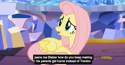 Size: 1600x830 | Tagged: safe, screencap, fluttershy, castle sweet castle, g4, cutie map, meme, youtube caption