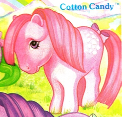 Size: 1222x1171 | Tagged: safe, cotton candy (g1), earth pony, pony, g1, official, bow, female, mare, solo, tail, tail bow