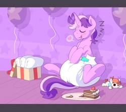 Size: 1280x1142 | Tagged: safe, artist:cuddlehooves, pipsqueak, oc, oc only, oc:starling, g4, diaper, diaper fetish, non-baby in diaper, plushie, poofy diaper