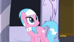 Size: 500x281 | Tagged: safe, screencap, aloe, earth pony, pony, castle sweet castle, g4, animated, discovery family, discovery family logo, female, solo