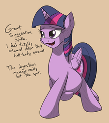 Size: 937x1057 | Tagged: safe, artist:variant, twilight sparkle, alicorn, pony, castle sweet castle, g4, belly, dialogue, female, fetish, implied death, implied digestion, implied spike, mare, solo, twilight sparkle (alicorn), twipred, vore
