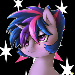 Size: 2400x2400 | Tagged: safe, artist:captainpudgemuffin, twilight sparkle, alicorn, pony, castle sweet castle, g4, alternate hairstyle, female, high res, mare, punklight sparkle, solo, twilight sparkle (alicorn)
