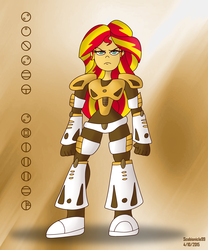 Size: 3330x4000 | Tagged: safe, artist:scobionicle99, sunset shimmer, equestria girls, g4, bionicle, crossover, female, lego, matoran language, solo, takanuva