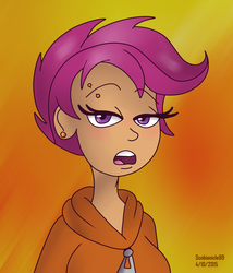 Size: 3080x3600 | Tagged: safe, artist:scobionicle99, scootaloo, human, g4, female, high res, humanized, older, piercing, solo