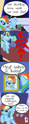 Size: 1420x5984 | Tagged: safe, artist:oneovertwo, rainbow dash, rarity, castle sweet castle, g4, comic, mirror