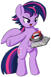 Size: 1449x2181 | Tagged: safe, artist:icy wings, twilight sparkle, alicorn, pony, castle sweet castle, g4, alternate hairstyle, crossover, duel disk, female, mare, punklight sparkle, simple background, solo, transparent background, twilight sparkle (alicorn), yu-gi-oh!