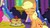 Size: 1920x1080 | Tagged: safe, screencap, applejack, pinkie pie, earth pony, pony, castle sweet castle, g4, my little pony: friendship is magic, cute, eyes closed, food, herbivore, jackabetes, pancakes, plate, sitting, smiling, strawberry, tongue out