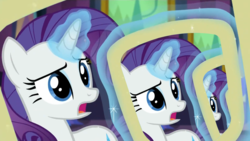 Size: 1366x768 | Tagged: safe, rarity, castle sweet castle, g4, my little pony: friendship is magic, droste effect, exploitable meme, inception, meme, mirror, rarity's mirror, recursion