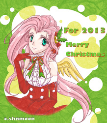Size: 750x860 | Tagged: safe, artist:shnmoon, fluttershy, human, g4, female, humanized, pixiv, solo, winged humanization