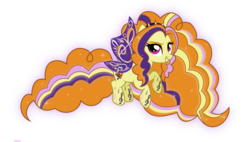 Size: 4000x2276 | Tagged: safe, artist:xebck, adagio dazzle, pony, equestria girls, g4, my little pony equestria girls: rainbow rocks, butterfly wings, equestria girls ponified, female, multicolored hair, ponified, purple wings, rainbow hair, rainbow power, rainbow power-ified, rainbow tail, simple background, siren pony, siren wings, solo, transparent background, vector, wings