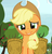 Size: 953x989 | Tagged: safe, screencap, applejack, earth pony, pony, castle sweet castle, g4, cute, female, floppy ears, grin, jackabetes, looking at you, mare, reaction image, smiling, solo