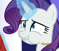 Size: 1259x1071 | Tagged: safe, screencap, rarity, castle sweet castle, g4, female, puffy cheeks, reaction image, solo