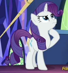 Size: 895x965 | Tagged: safe, screencap, rarity, castle sweet castle, g4, female, reaction image, solo