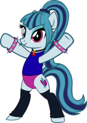 Size: 2119x3000 | Tagged: safe, artist:doctor-g, sonata dusk, pony, equestria girls, g4, bipedal, bracelet, equestria girls ponified, high res, leg warmers, leotard, necklace, ponified, simple background, transparent background, vector, workout outfit