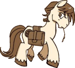 Size: 527x481 | Tagged: safe, artist:tony fleecs, idw, wagon wheel jonagold, friends forever #9, g4, my little pony: friends forever, spoiler:comic, flashback, sepia, simple background, solo, transparent background
