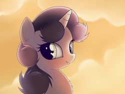 Size: 2000x1500 | Tagged: safe, artist:rainbow, sweetie belle, pony, unicorn, g4, chest fluff, ear fluff, female, fluffy, looking at you, mare, portrait, profile, smiling, solo