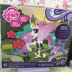 Size: 750x750 | Tagged: safe, princess celestia, alicorn, pony, g4, official, doll, female, hasbro logo, irl, photo, ponymania, stock vector, toy